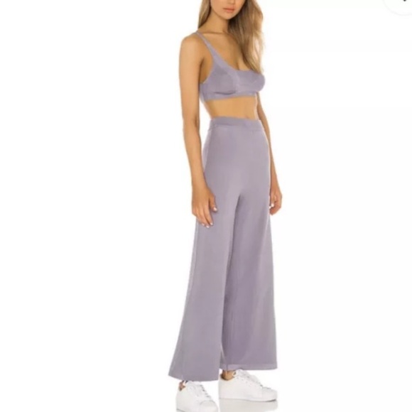 Free People Show Off Set Pewter Pants Set Active Wear spring S NWT $128 boho - Picture 5 of 11